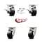 Service Caster 4 Inch Kingpinless Rubber on Steel Wheel Caster Swivel Locks 2 Brakes SCC, 4PK SCC-KP30S420-RSR-SLB-BSL-2-BSL-2 - alternate 5